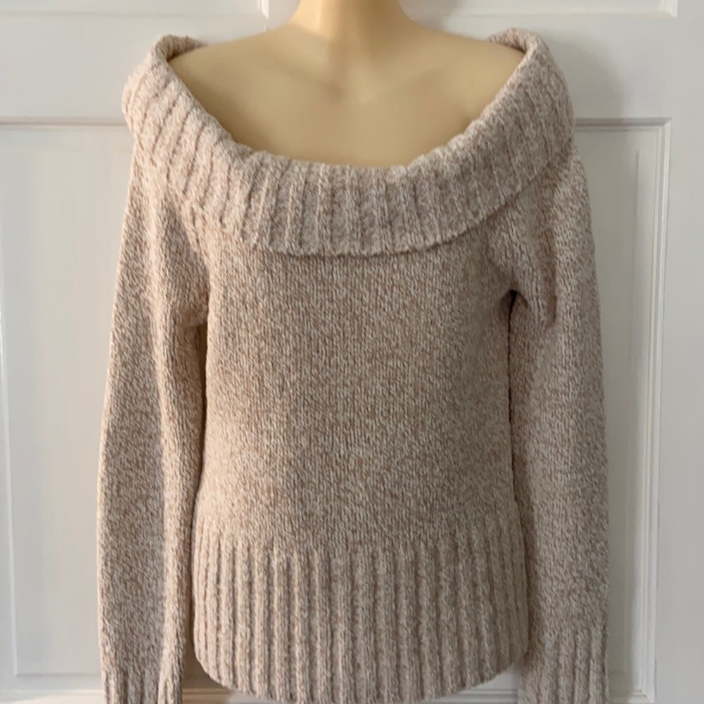 WHBM Cowl Neck Off Shoulder Sweater Sz S